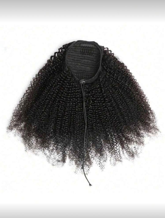 Afro Drawstring Ponytail Human Hair Bun For Women Brazilian Virgin Human Hair Afro Kinky Curly Clip In Ponytail Extension Human Hair Pieces Natural Color