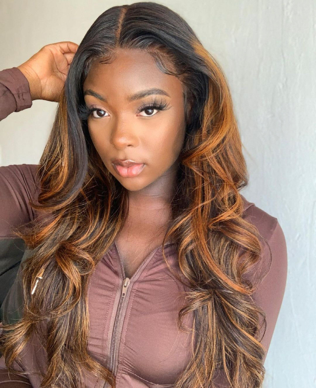 Brown Balayage Bodywave Human Hair 5x7 Lace Wig