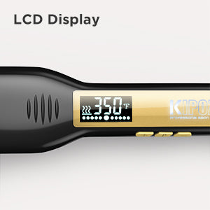 KIPOZI Professional Titanium Flat Iron with LCD Display & Dual Voltage