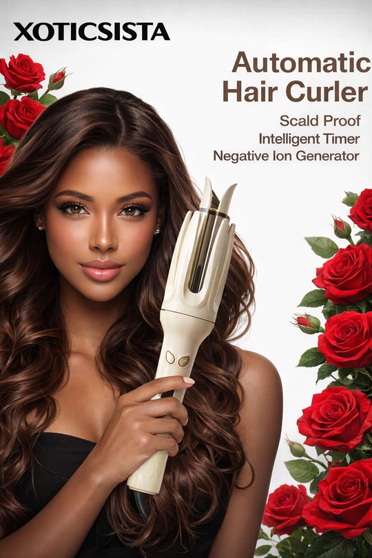 Xoticsista Automatic Curling Iron, Professional Auto Curler, 4 Temperature Settings & More Heating Modules, Fast Heating, Create Long-Lasting Beach Waves