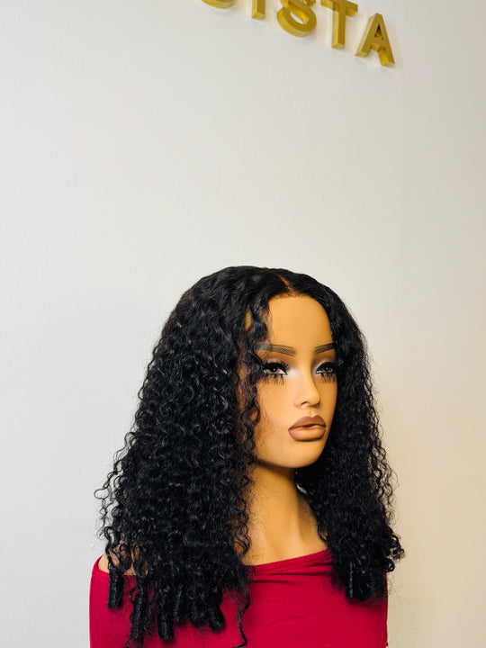 Finger Coil Ends 7x5 Lace Closure Glueless Wigs Natural Black Spiral Curls Water Curly Hair Twist Out At The End 100% Human Hair Ready To Wear.