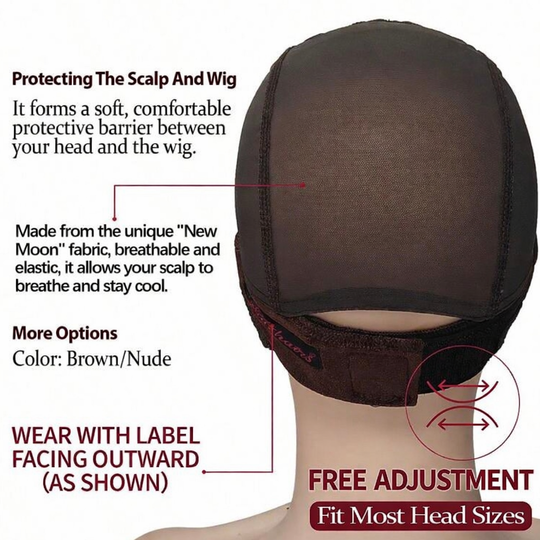 Lace Wig Grip Cap For Glueless Wig 9x6 Large Transparent Lace Reusable Wig Cap, Grip Cap For Lace Frontal Wigs To Keep Wigs In Place, Adjustable Wig Cap With Non Slip Grip Band For Women