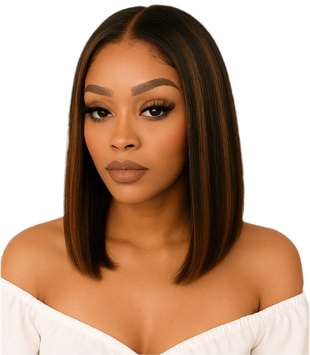 Fully Customised Coffee Brown With Blonde Closure Bob Wig