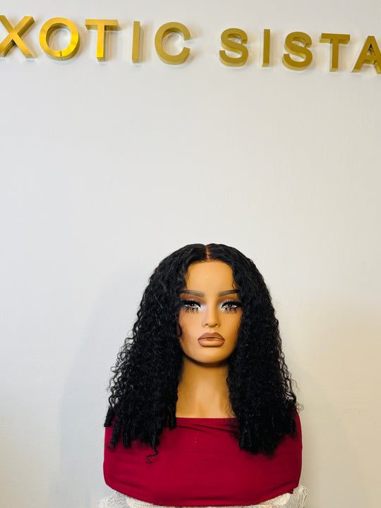 Finger Coil Ends 7x5 Lace Closure Glueless Wigs Natural Black Spiral Curls Water Curly Hair Twist Out At The End 100% Human Hair Ready To Wear.