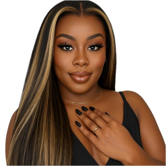 Blond Balayage Straight Glueless Wig.