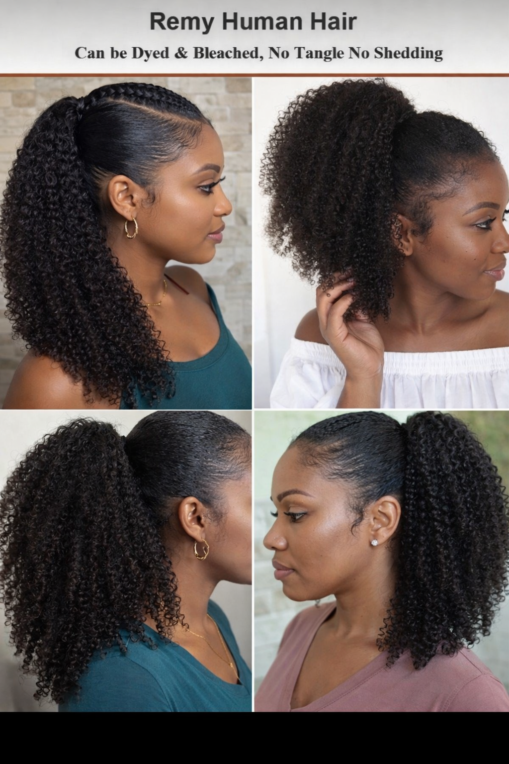 Afro Drawstring Ponytail Human Hair Bun For Women Brazilian Virgin Human Hair Afro Kinky Curly Clip In Ponytail Extension Human Hair Pieces Natural Color