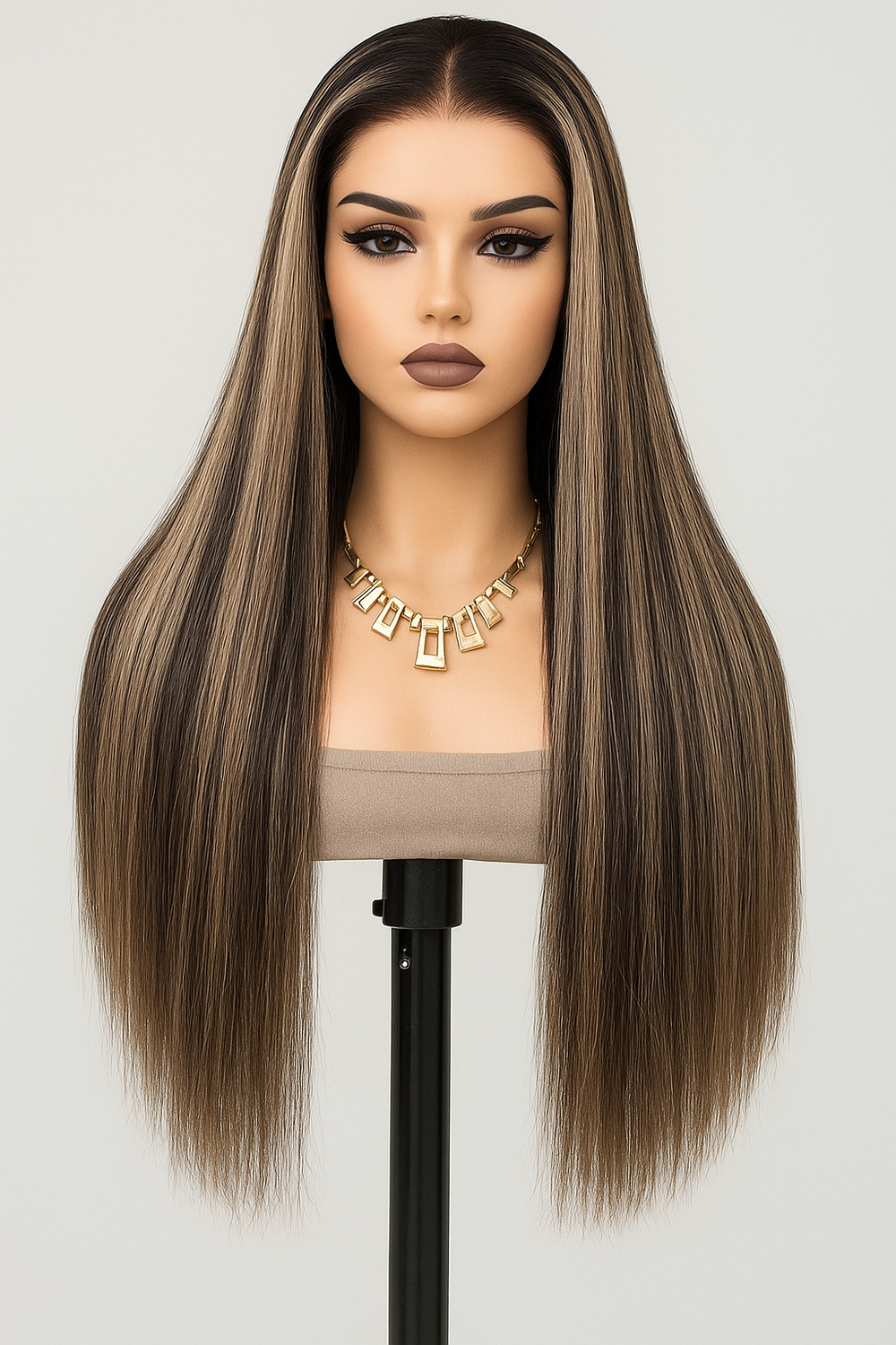 Blond Balayage Straight Glueless Wig.