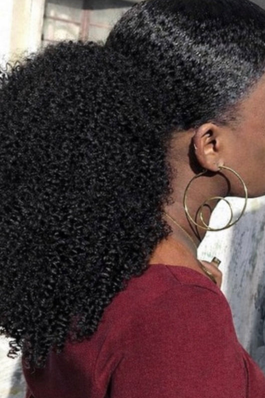 Afro Drawstring Ponytail Human Hair Bun For Women Brazilian Virgin Human Hair Afro Kinky Curly Clip In Ponytail Extension Human Hair Pieces Natural Color
