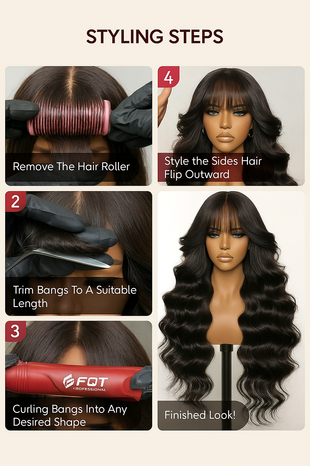 Alice Fully Customised Curtain Bang Balayage Wig