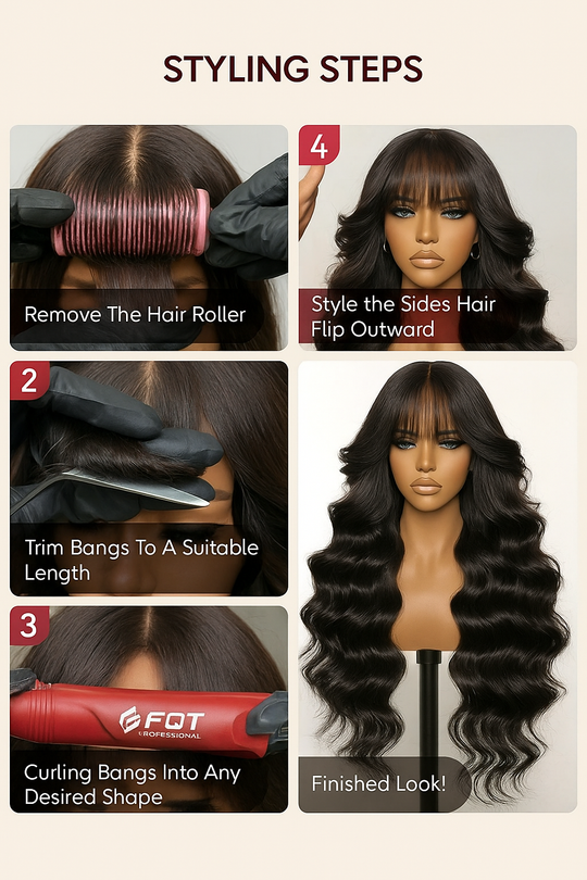 Alice Fully Customised Curtain Bang Balayage Wig