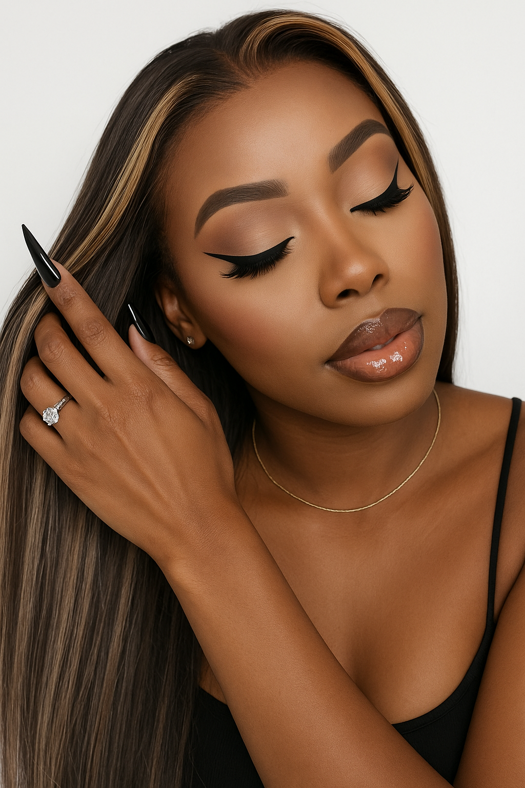 Jess Glueless Balayage Honey Blonde Straight Human Hair Wig