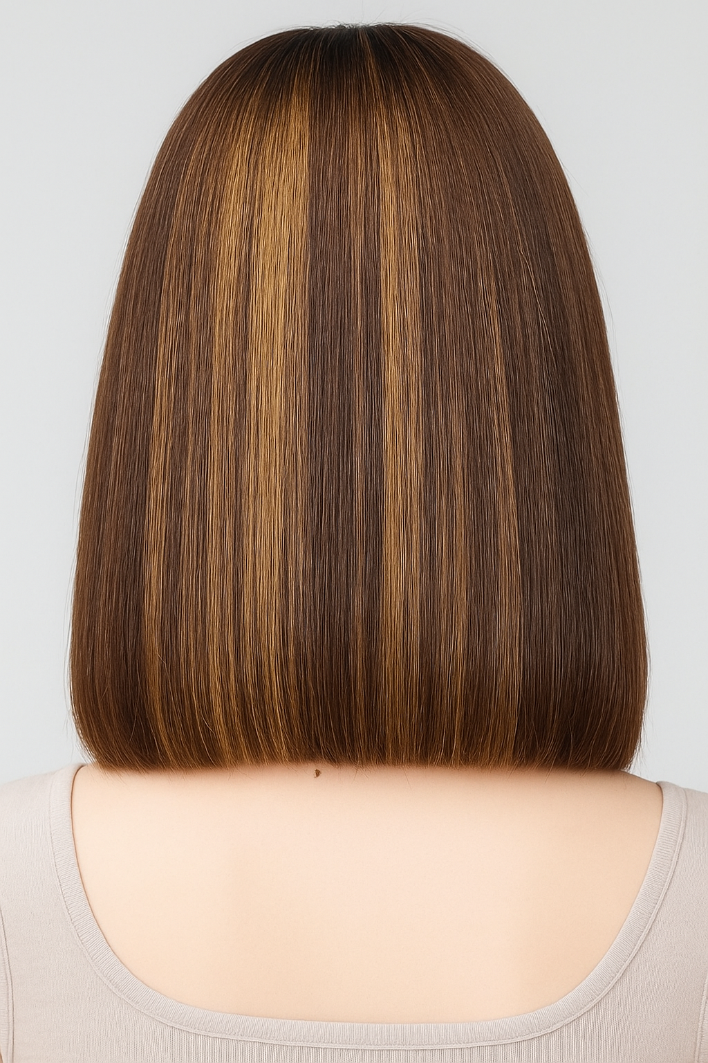 Fully Customised Coffee Brown With Blonde Closure Bob Wig