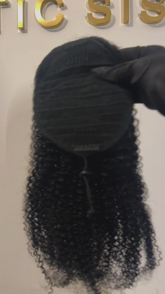 Afro Drawstring Ponytail Human Hair Bun For Women Brazilian Virgin Human Hair Afro Kinky Curly Clip In Ponytail Extension Human Hair Pieces Natural Color