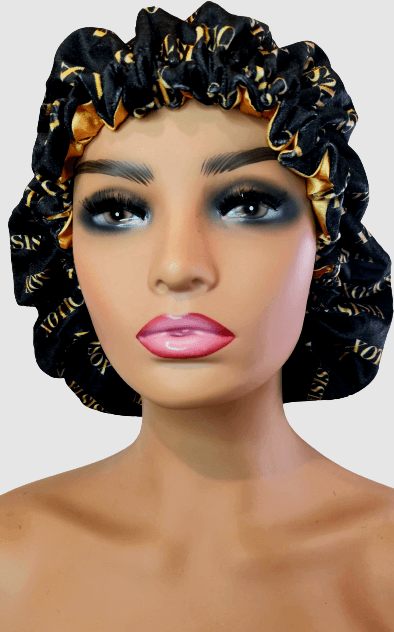 Xoticsista, Satin hair bonnet, front view