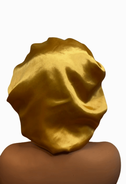 golden satin hair bonnet